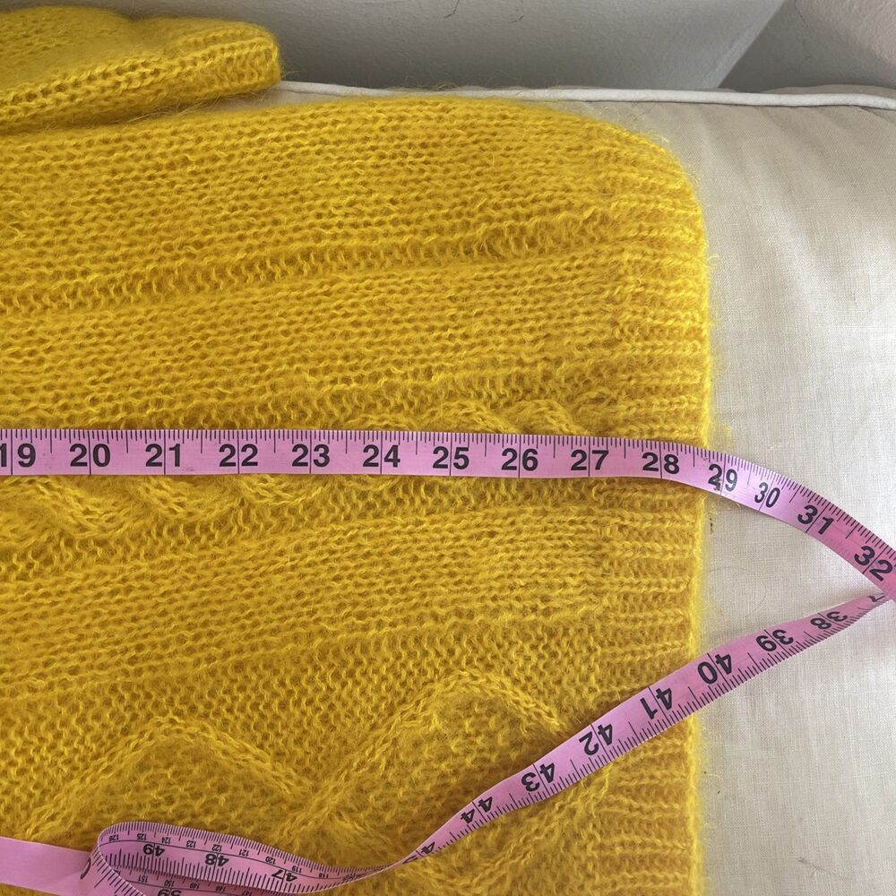 Vintage Liz Claiborne Sweater Wool Mohair Blend Yellow MARIGOLD Pullover S - Picture 8 of 9